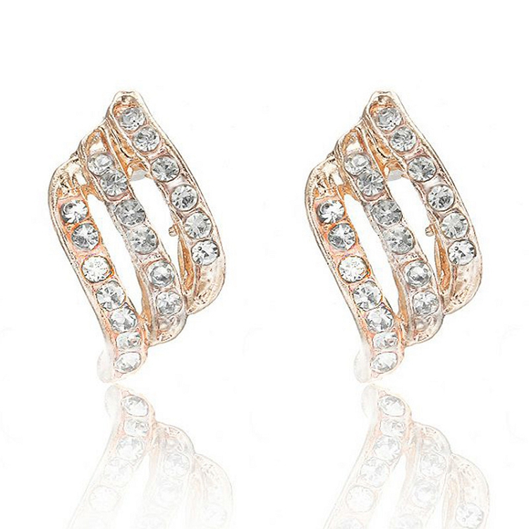 Diamond-shaped temperament set diamond earrings personality hipster jewelry earrings simple and fresh earrings female [freight 2 yuan] 